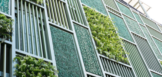 Green panels facade