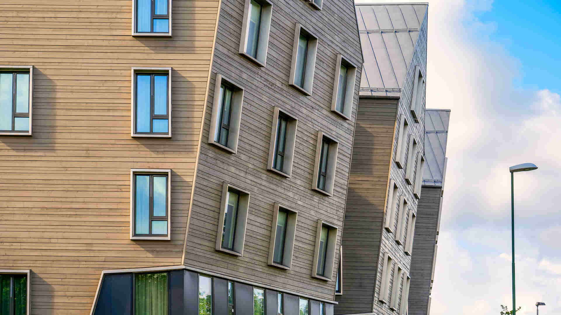 wood facade residential buildings