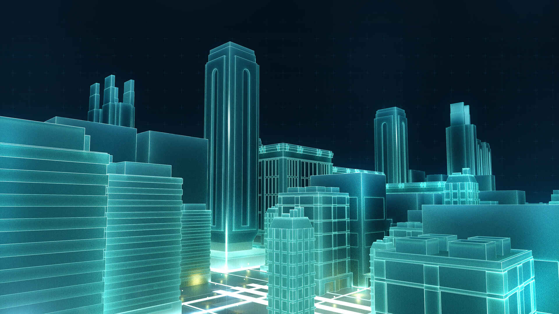Cityscape 3d outline